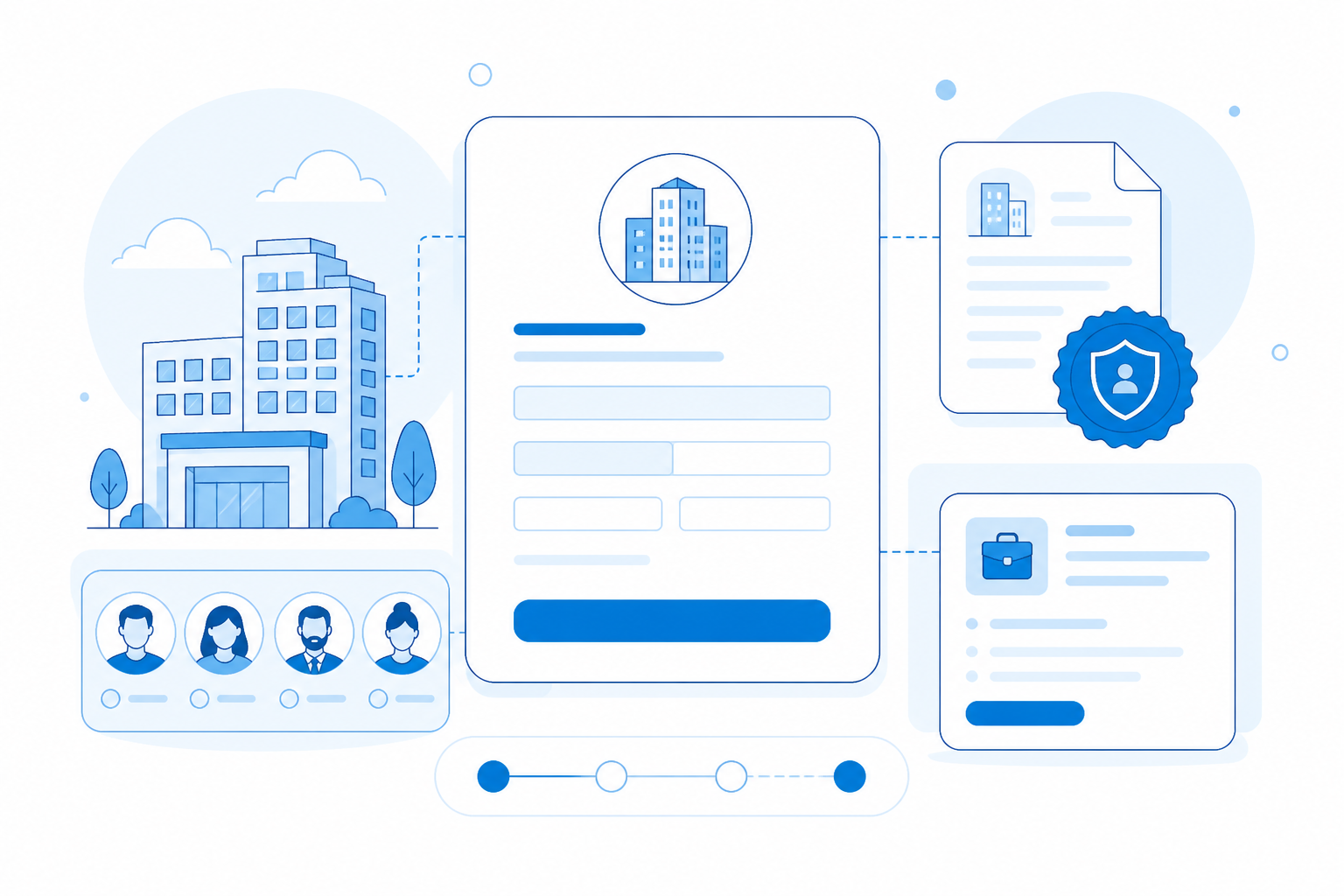 Employer company account setup illustration